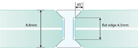 G2G 8mm I Joint - Laminated Glass G2G 8mm I Joint - Laminated Glass